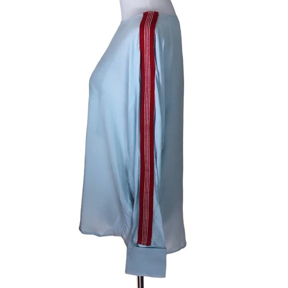 Sandro Lucienne Blue Striped Cutout Top - Picture 9 of 11